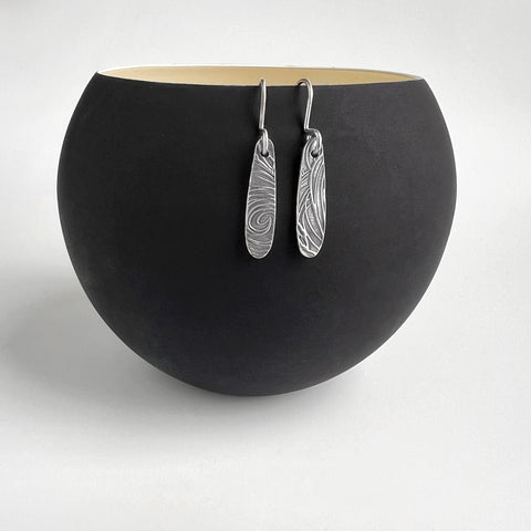 Lines and Squiggles Silver Earrings