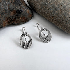 Textured Small Oval Earrings