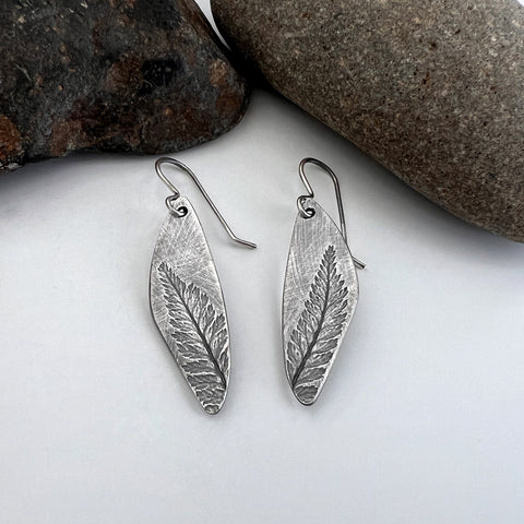 Small Free Form Fern Earrings