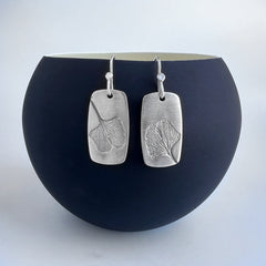 Ginkgo Leaf Rectangle Earrings