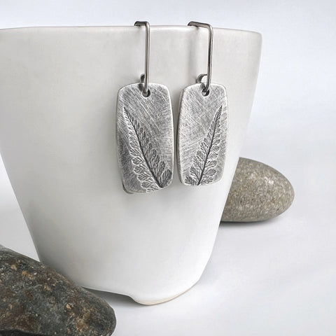 Fern Print Drop Earrings