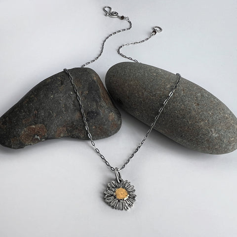 Aster Flower Charm Necklace