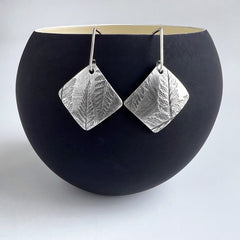 Fern Print Earring in Silver