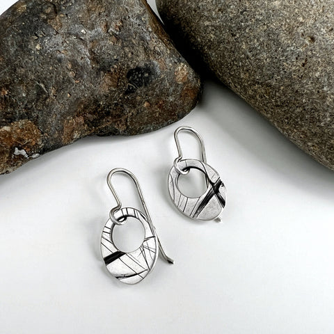 Textured Small Oval Earrings