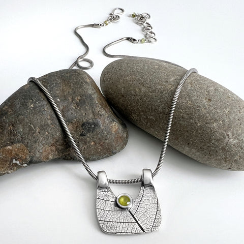 Modern Silver Leaf Necklace