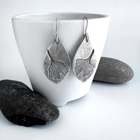 Ginkgo Teardrop Earrings