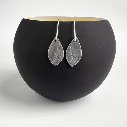 Tiny Fern Teardrop Earrings