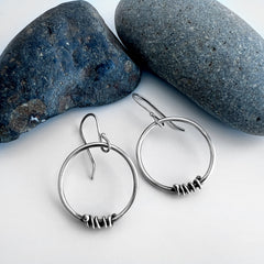 Medium Silver Hoop Earrings