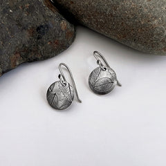 Small Rose Leaf Earrings.