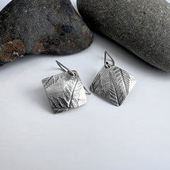 Fern Print Earring in Silver
