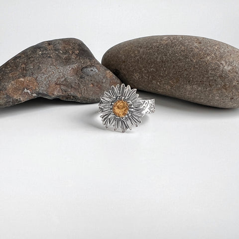 Silver and Gold Aster Ring