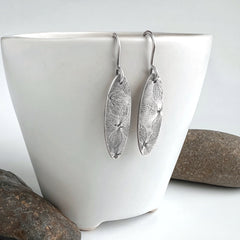Oval Silver Hydrangea Earrings