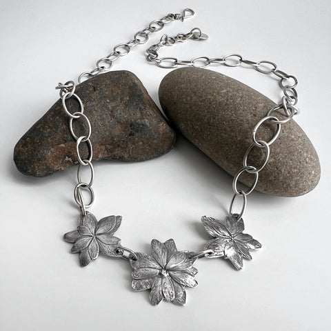 Triple Shooting Star Hydrangea Necklace
