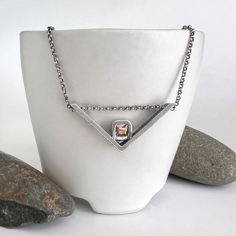 Silver V Necklace