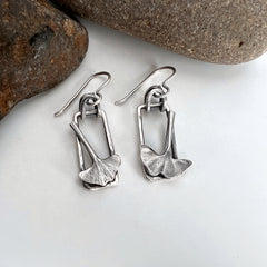 Ginkgo Leaf Dangle Earrings