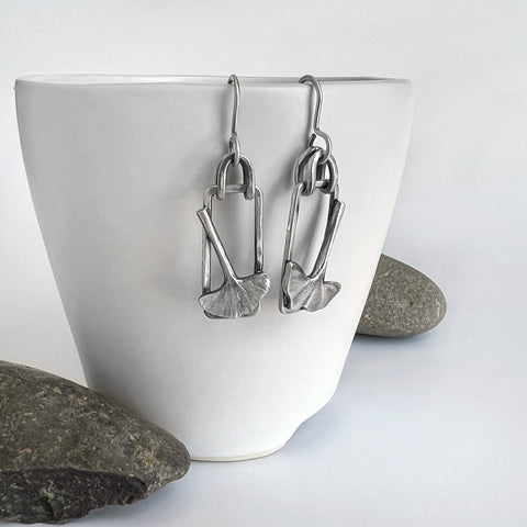 Ginkgo Leaf Dangle Earrings