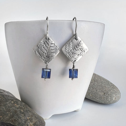 Fern and Kyanite Earrings