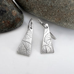 Silver Violet Triangle Earrings