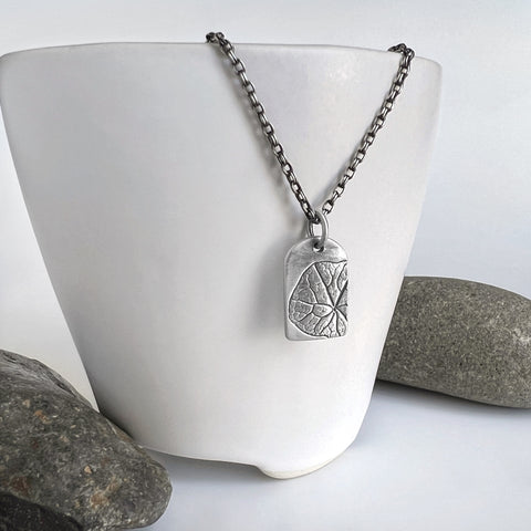 Small Silver Nasturtium Necklace 2