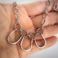silver handmade chain necklace