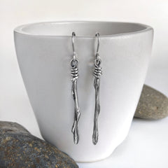 Silver Twig Earrings