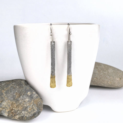 Gold Dipped Bar Earrings