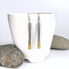Gold Dipped Bar Earrings
