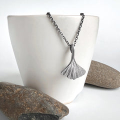 Small Silver Gingko Pendant