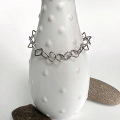 Square Silver Chain Bracelet