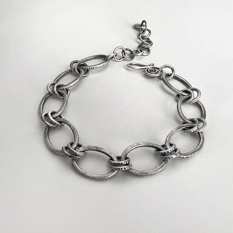 Silver Oval Chain Bracelet 2