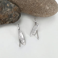Silver  Nugget Earrings