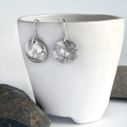 Silver Hydrangea Earrings
