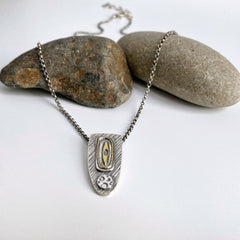 Modern Silver and Gold Pendant