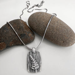 Silver Deer Fern Pendant