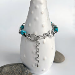 Double Strand Turquoise and Pearl Bracelet