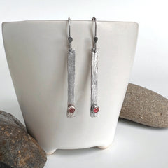 Pink Tourmaline Bar Earrings