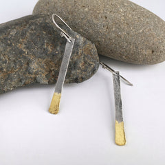 Gold Dipped Bar Earrings