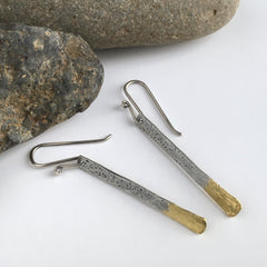 Gold Dipped Bar Earrings