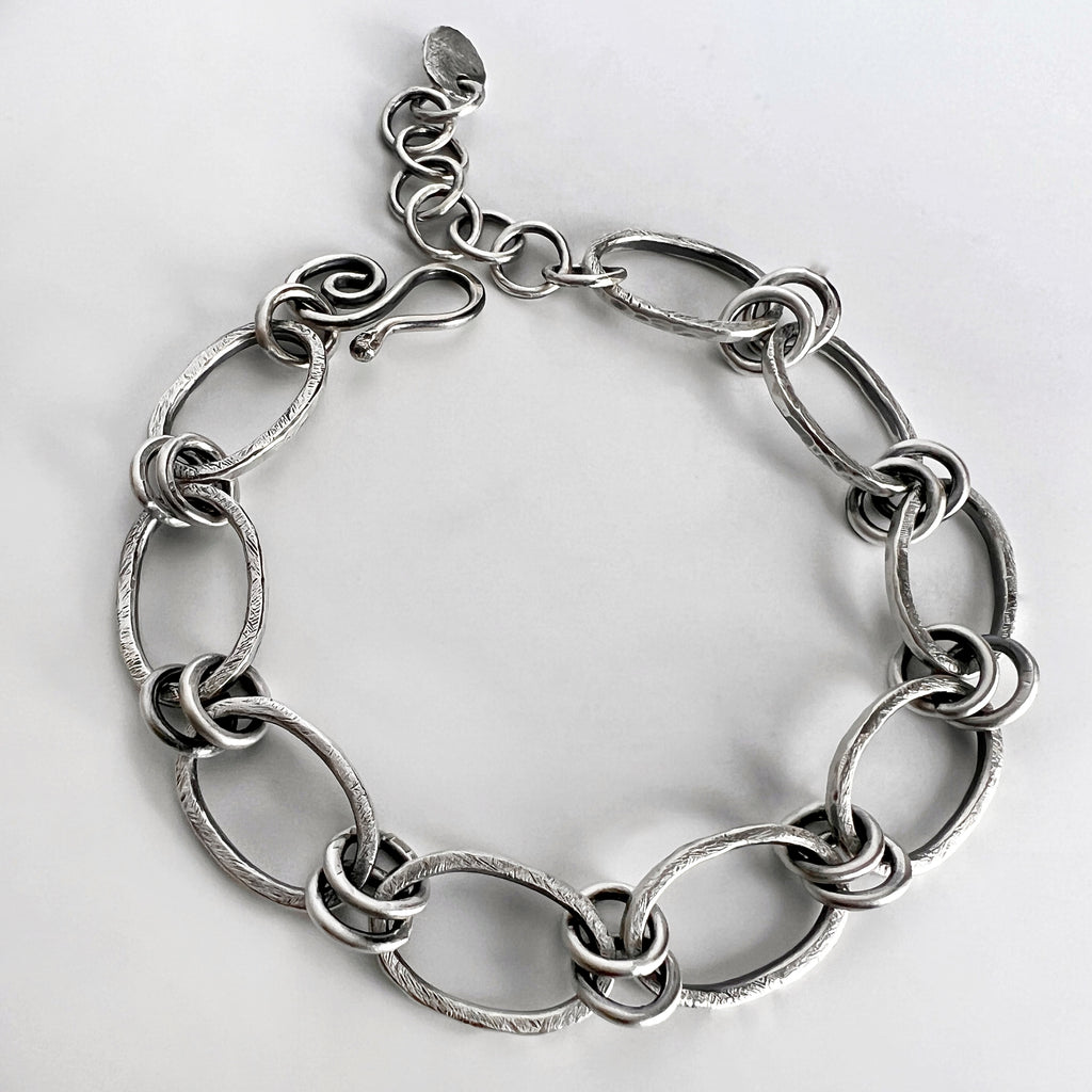 Silver Oval Chain Bracelet