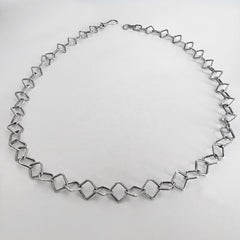 Square Textured Silver Necklace