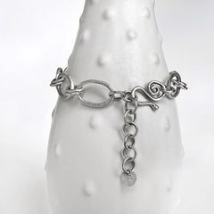 Silver Oval Chain Bracelet