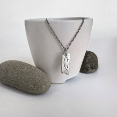 Abstract Carved Leaf Necklace