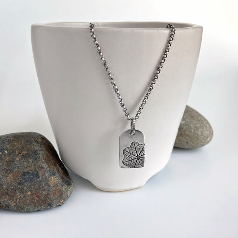 Small Silver Nasturtium Necklace