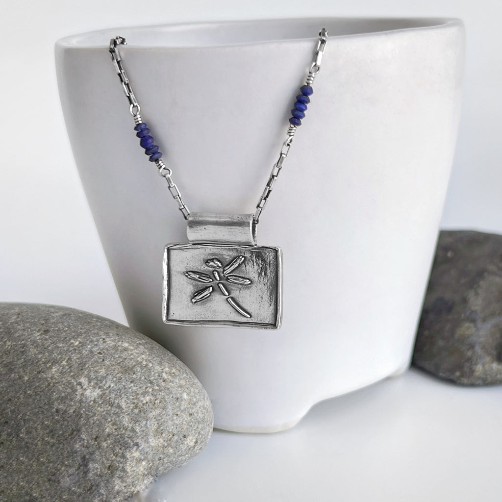 Dragonfly and Lapis Necklace