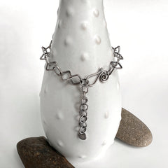 Square Silver Chain Bracelet
