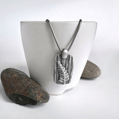 Silver Deer Fern Pendant