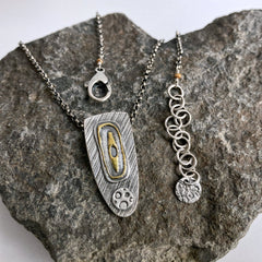 Modern Silver and Gold Pendant