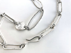 Silver Ovals and Marquis Necklace