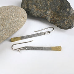 Gold Dipped Bar Earrings