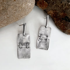 Double Hydrangea Dangle Earrings
